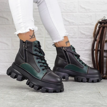 Ghete Dama 1778 Negru-Verde » Pantoful.ro