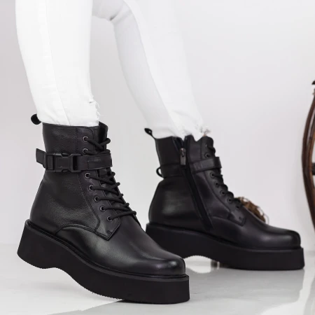 Ghete Dama cu Platforma Y155 Negru » Pantoful.ro
