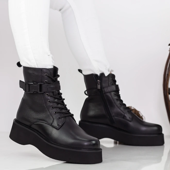 Ghete Dama cu Platforma Y155 Negru » Pantoful.ro