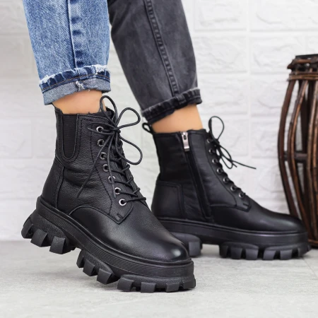 Ghete Dama cu Platforma D5691E Negru » Pantoful.ro