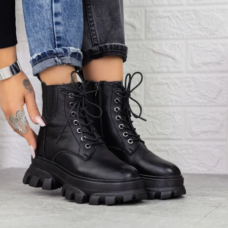 Ghete Dama cu Platforma D5691E Negru » Pantoful.ro