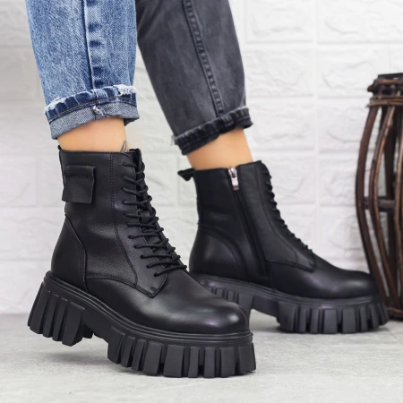 Ghete Dama cu Platforma MX21078 Negru » Pantoful.ro