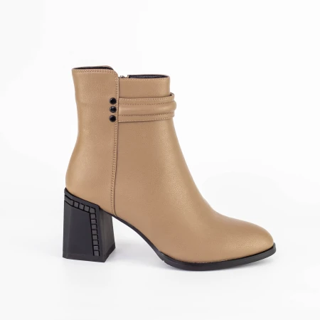 Botine Dama cu toc gros K822-1B Kaki » Pantoful.ro