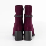 Botine Dama cu toc gros K850-34B Visiniu » Pantoful.ro