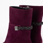 Botine Dama cu toc gros K850-34B Visiniu » Pantoful.ro