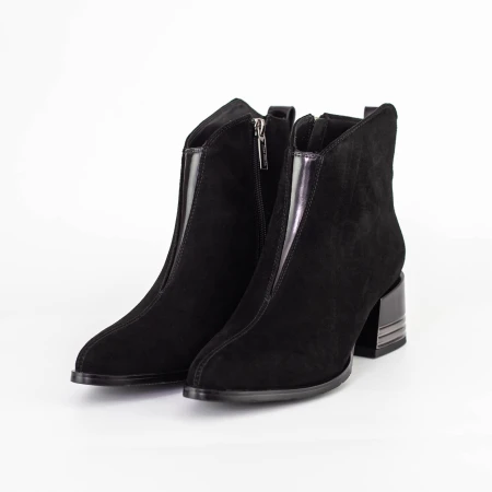 Botine Dama cu toc gros K4102-9715C Negru » Pantoful.ro