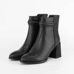 Botine Dama cu toc gros K822-1A Negru » Pantoful.ro