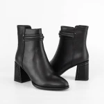 Botine Dama cu toc gros K822-1A Negru » Pantoful.ro