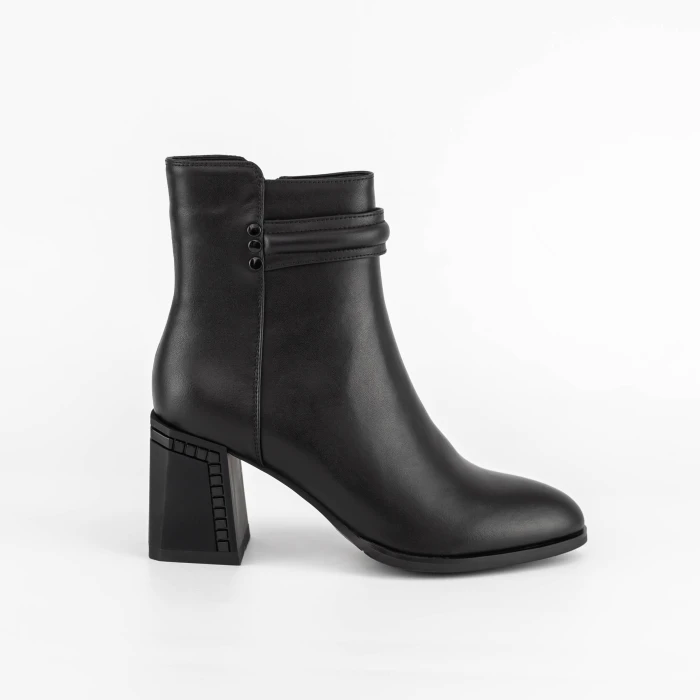 Botine Dama cu toc gros K822-1A Negru » Pantoful.ro