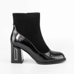 Botine Dama cu toc gros K9191-1A Negru » Pantoful.ro