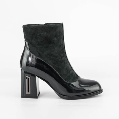 Botine Dama cu toc gros K9191-1B Verde » Pantoful.ro