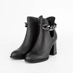Botine Dama cu toc gros K9191-3A Negru » Pantoful.ro