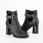 Botine Dama cu toc gros K9191-3A Negru » Pantoful.ro
