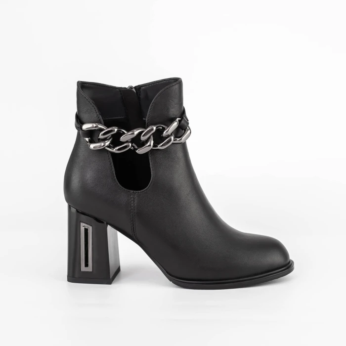 Botine Dama cu toc gros K9191-3A Negru » Pantoful.ro