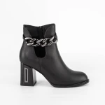 Botine Dama cu toc gros K9191-3A Negru » Pantoful.ro