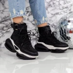 Pantofi Sport Dama cu Platforma M0161-B-1 Negru » Pantoful.ro