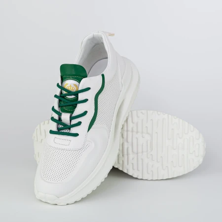 Pantofi Sport Barbati 27-1 Alb-Verde » Pantoful.ro