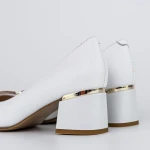 Pantofi cu Toc gros K4365-3786B Alb » Pantoful.ro