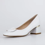Pantofi cu Toc gros K4365-3786B Alb » Pantoful.ro