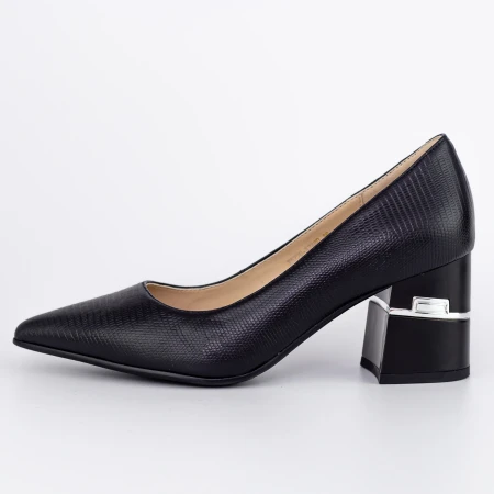 Pantofi cu Toc gros K5720-3748D Negru » Pantoful.ro