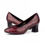 Pantofi cu Toc gros 7395 Visiniu » Pantoful.ro