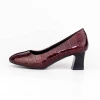 Pantofi cu Toc gros 7395 Visiniu Formazione