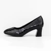 Pantofi cu Toc gros 7395 Negru Formazione