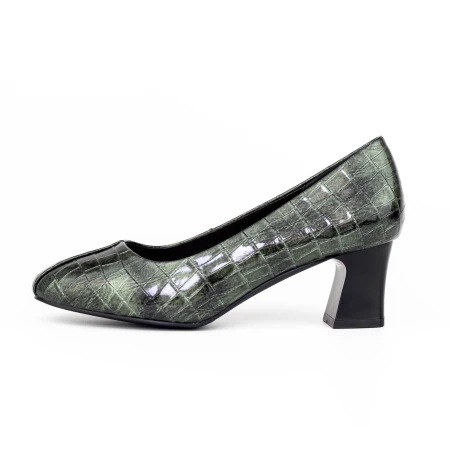 Pantofi cu Toc gros 7395 Verde » Pantoful.ro