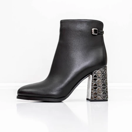 Botine Dama cu toc gros K9071-61A Negru » Pantoful.ro