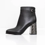 Botine Dama cu toc gros K9071-61A Negru » Pantoful.ro