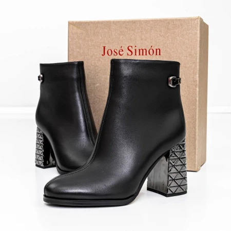 Botine Dama cu toc gros K9071-61A Negru » Pantoful.ro