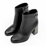 Botine Dama cu toc gros K9071-61A Negru » Pantoful.ro