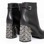 Botine Dama cu toc gros K9071-61A Negru » Pantoful.ro