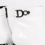 Botine Dama cu toc gros K9196-1D Crem » Pantoful.ro