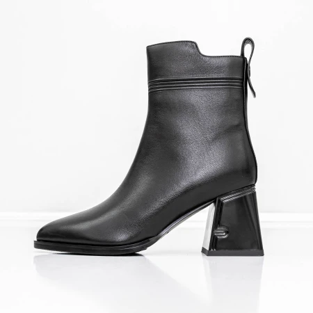 Botine Dama cu toc gros K107-55-B81A Negru » Pantoful.ro