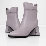 Botine Dama cu toc gros K107-55-B81B Gri » Pantoful.ro