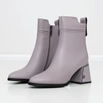 Botine Dama cu toc gros K107-55-B81B Gri » Pantoful.ro