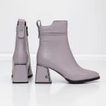 Botine Dama cu toc gros K107-55-B81B Gri » Pantoful.ro