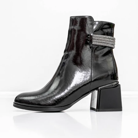 Botine Dama cu toc gros K577-37C Negru » Pantoful.ro