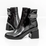 Botine Dama cu toc gros K577-37C Negru » Pantoful.ro