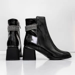 Botine Dama cu toc gros K577-37C Negru » Pantoful.ro