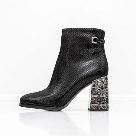 Botine Dama cu toc gros K9071-61B Negru » Pantoful.ro