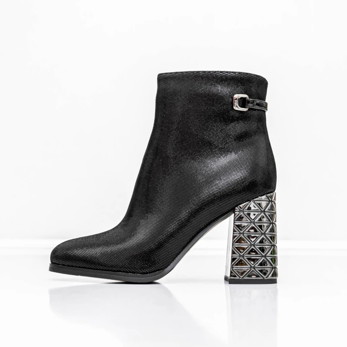 Botine Dama cu toc gros K9071-61B Negru » Pantoful.ro