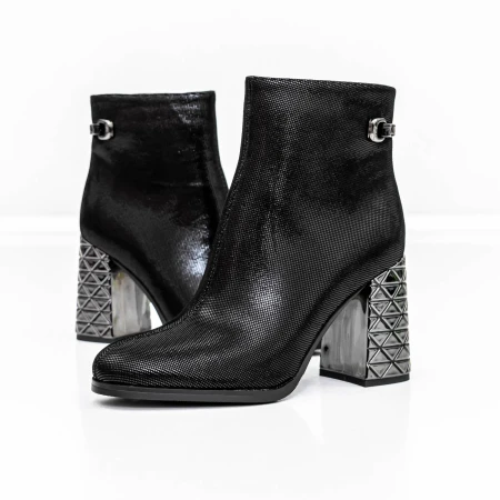 Botine Dama cu toc gros K9071-61B Negru » Pantoful.ro
