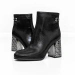 Botine Dama cu toc gros K9071-61B Negru » Pantoful.ro