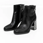 Botine Dama cu toc gros K9071-61B Negru » Pantoful.ro
