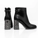 Botine Dama cu toc gros K9071-61B Negru » Pantoful.ro
