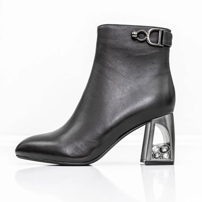 Botine Dama cu toc gros K9196-1B Negru » Pantoful.ro