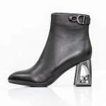 Botine Dama cu toc gros K9196-1B Negru » Pantoful.ro