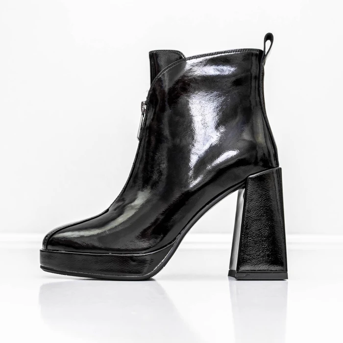 Botine Dama cu toc gros M03-03 Negru » Pantoful.ro